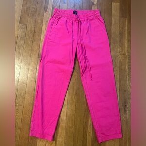 Jcrew Pink Linen Joggers Sz 0